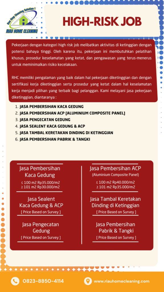 Biaya Jasa Pembersih Kaca Gedung Pekanbaru