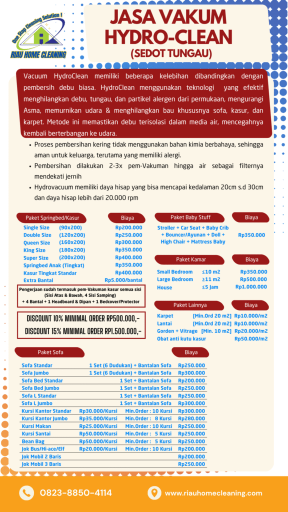 Harga Vacuum Tungau Pekanbaru