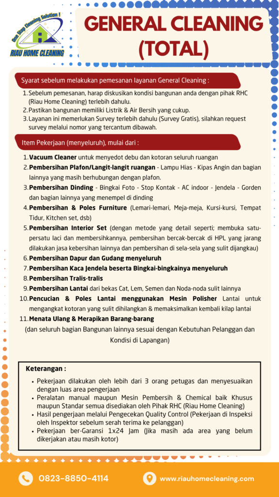 biaya general cleaning total